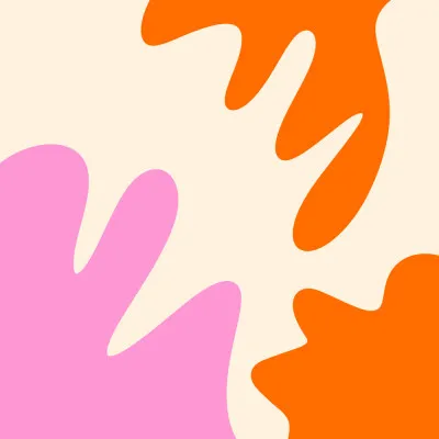 Modern colorful shapes in vibrant pink and orange