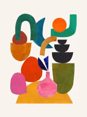 Happily stacked colorful geometric illustration