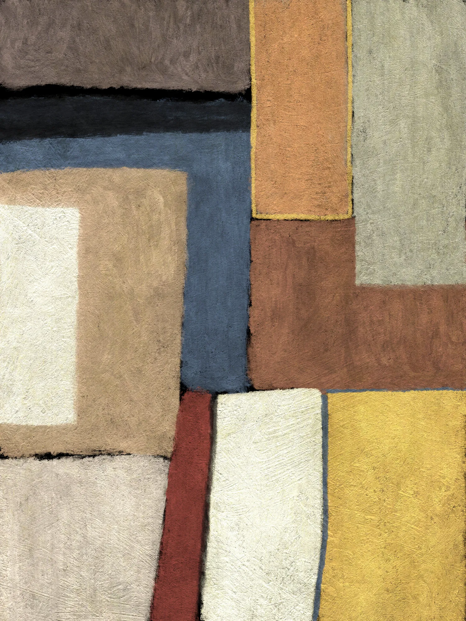 Abstract outdoor scene in warm neutrals