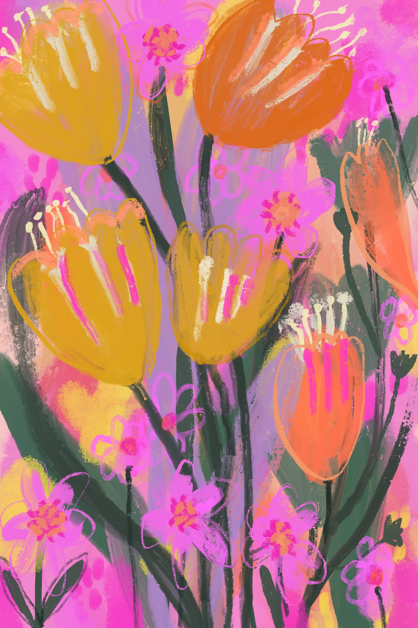 Vibrant petal dance by treechild