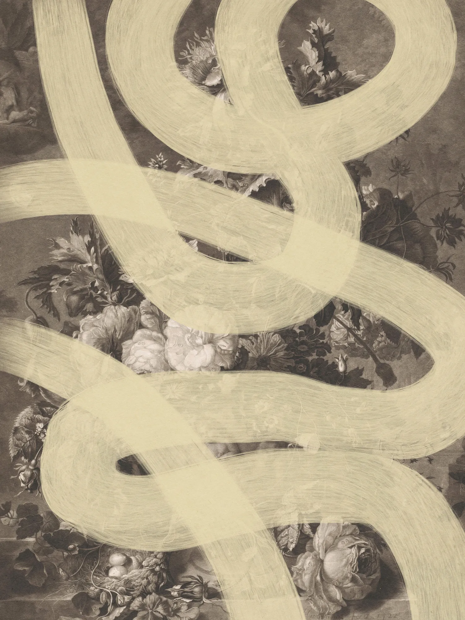 Whispering outdoor scene in black and white