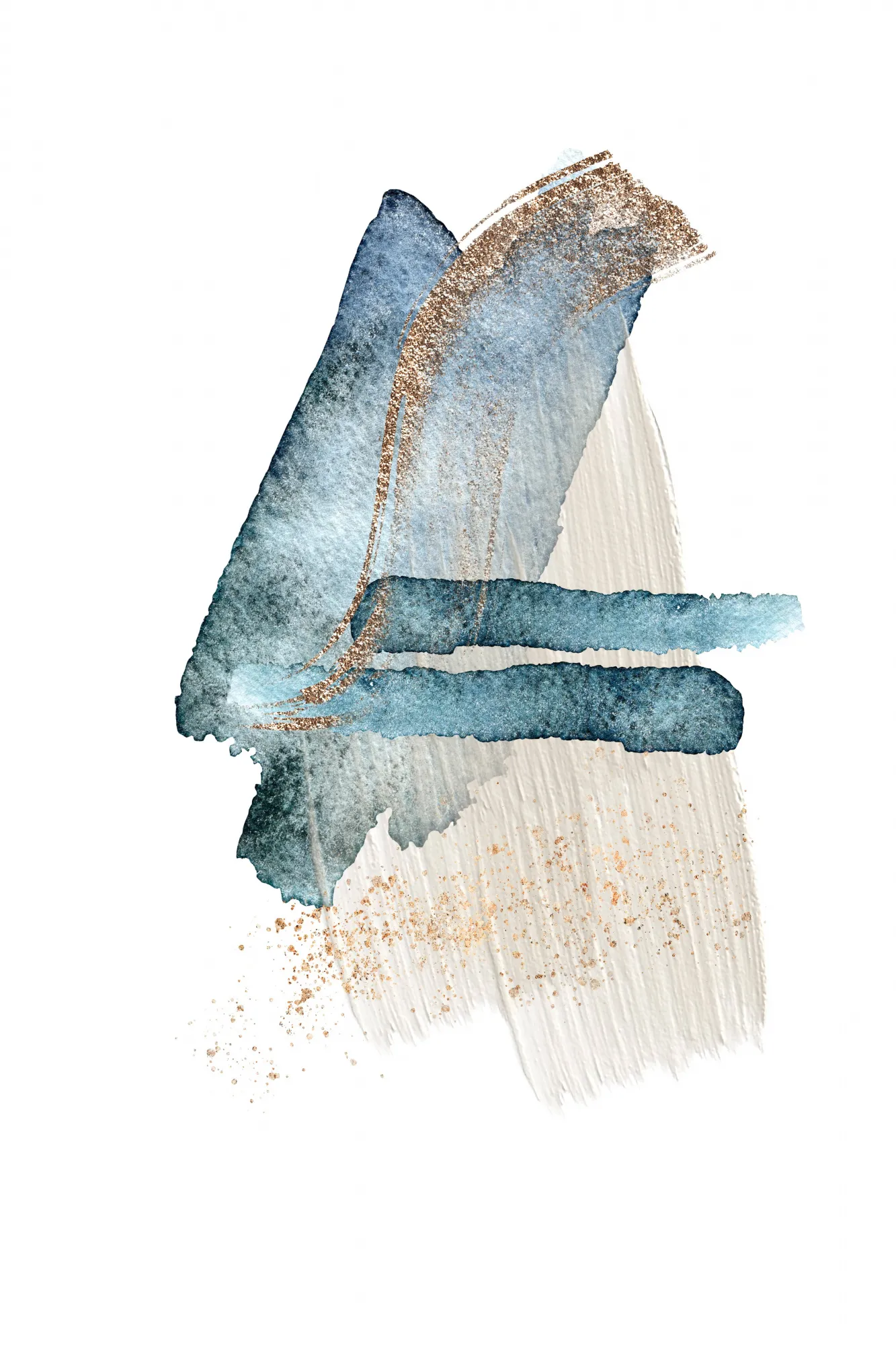 Atlantic blue abstract with geometric brush strokes