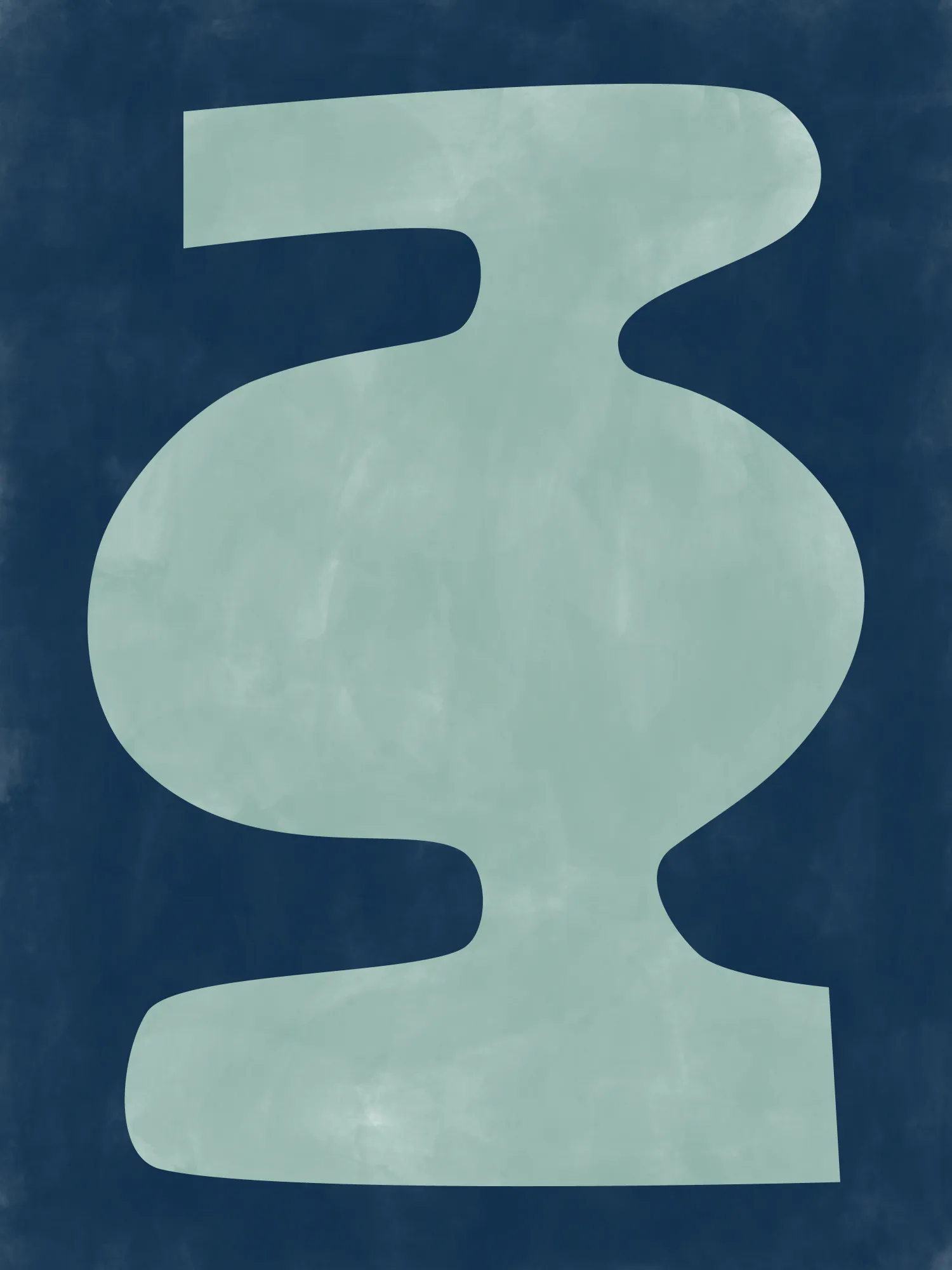 Abstract vessel silhouette in blue tones