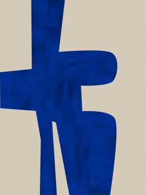 Blue harmony shape vertical illustration by elena ristova