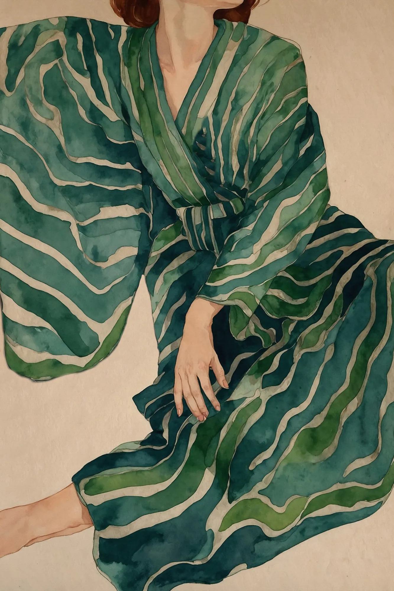 Green kimono flow by the miuus studio