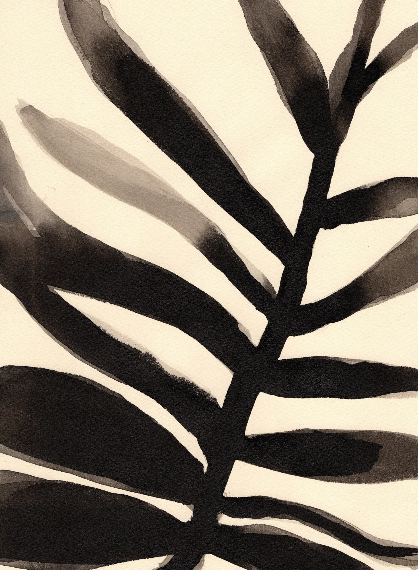 Abstract branches in black and beige i