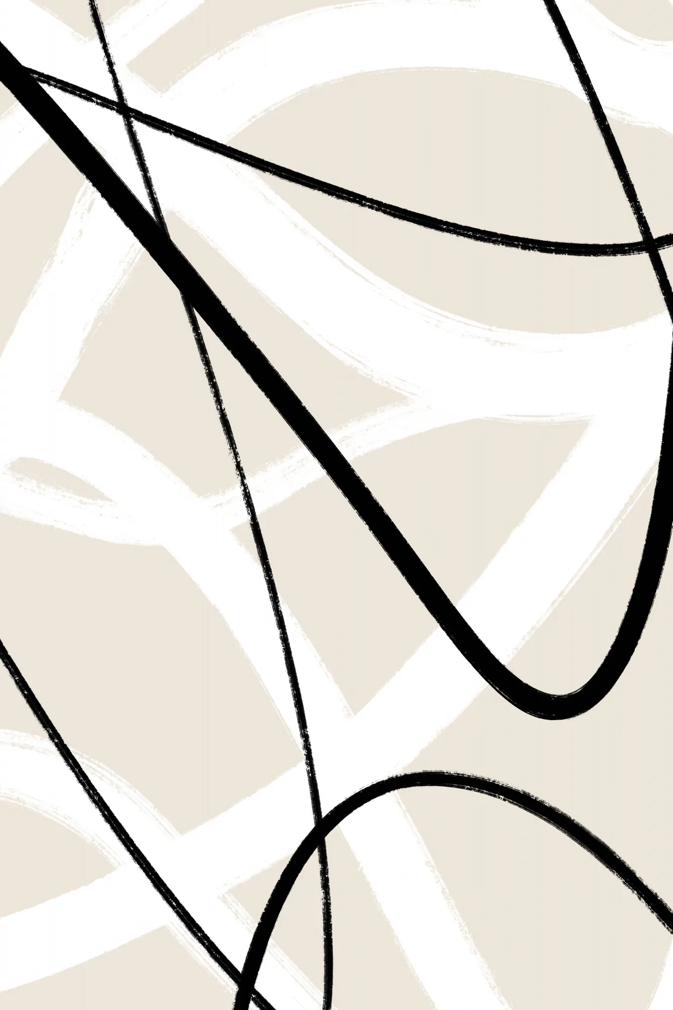 Fluid line dance in monochrome