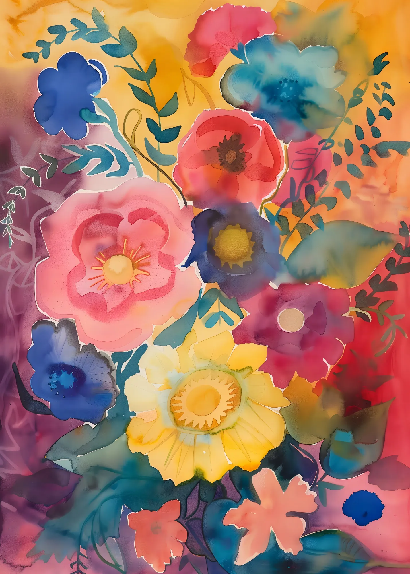 Watercolor floral no. 6 by andreas magnusson