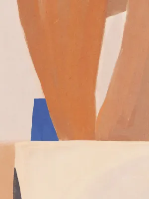 Warm earth tones and bold geometric shapes