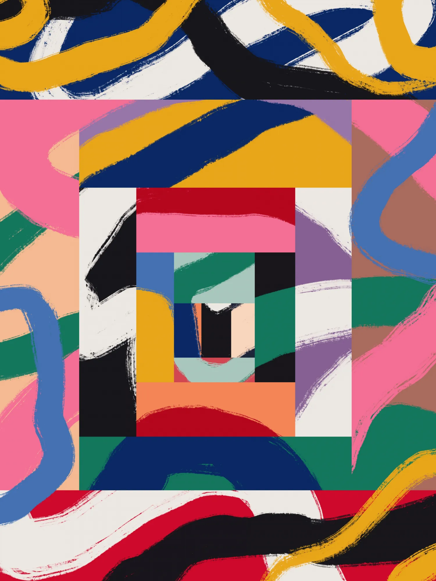 Geometric shapes and bold brushstrokes by little dean