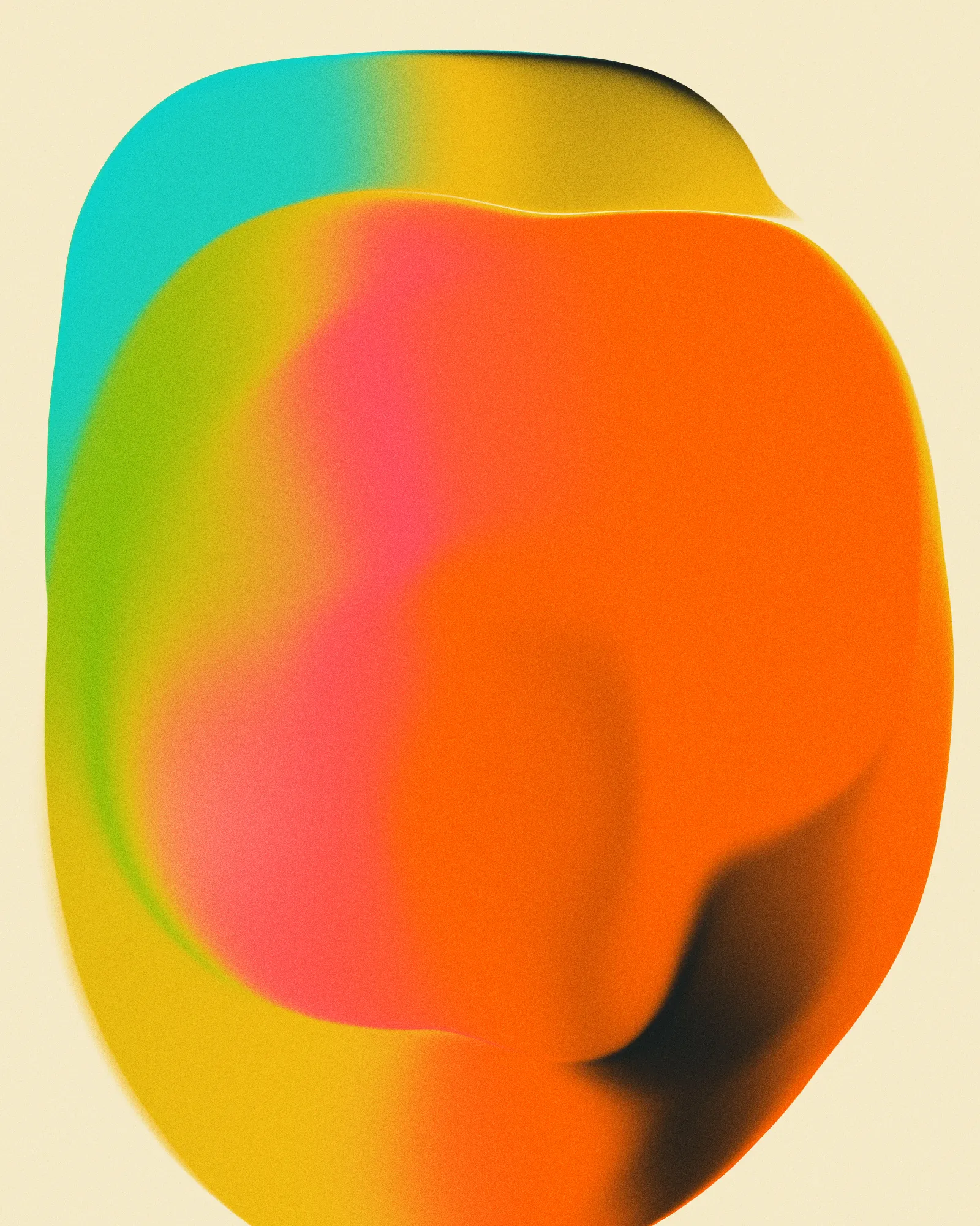 Smudge 2 vertical abstract in orange tones