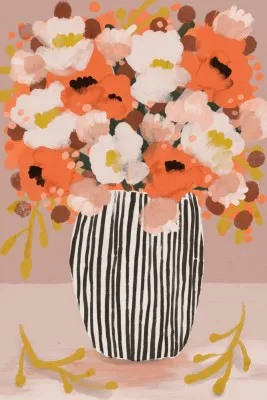 Striped vase blooms by treechild