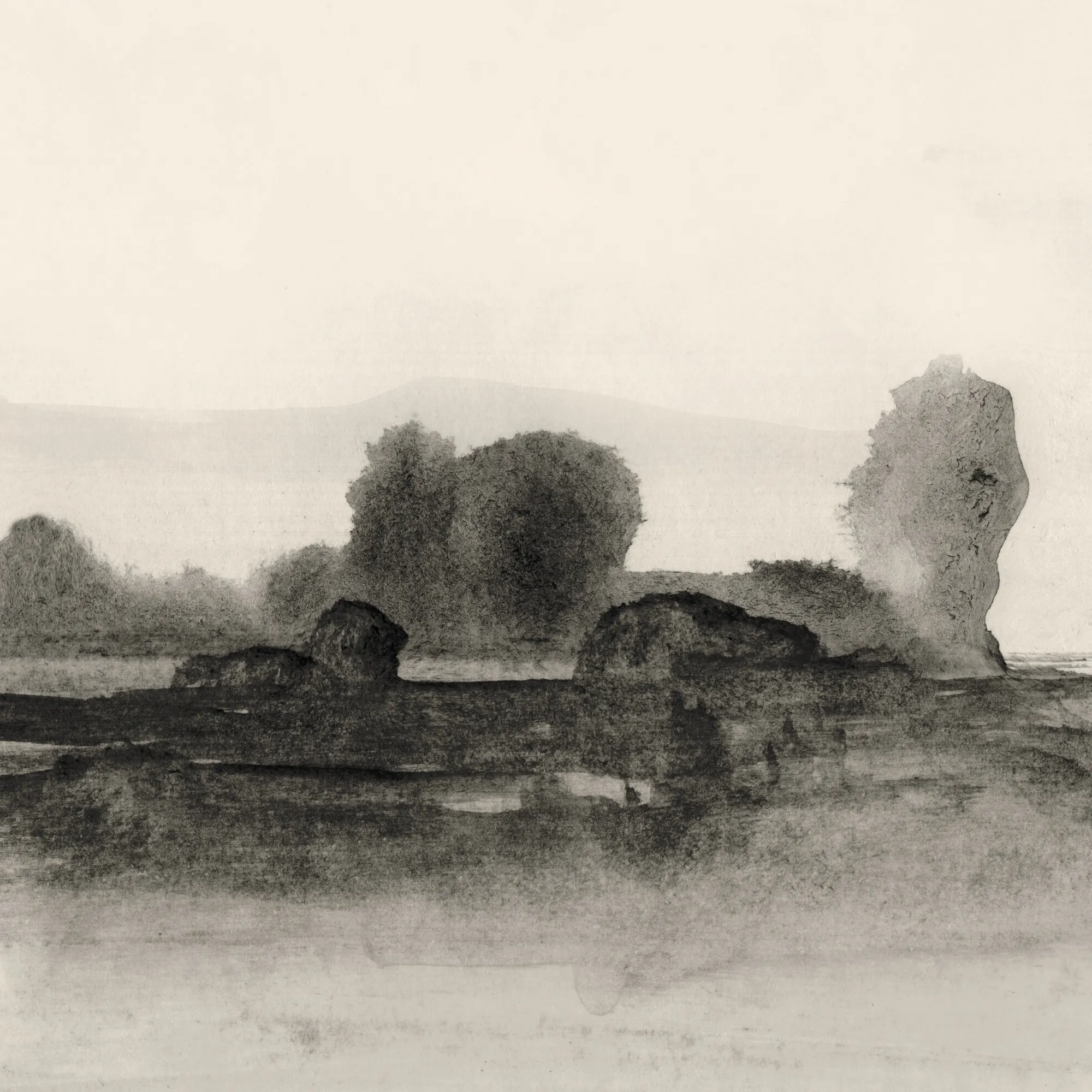 Abstract land and water illustration by dan hobday