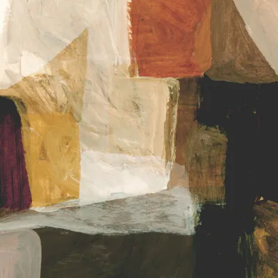 Cinder by Dan Hobday, square abstract painting