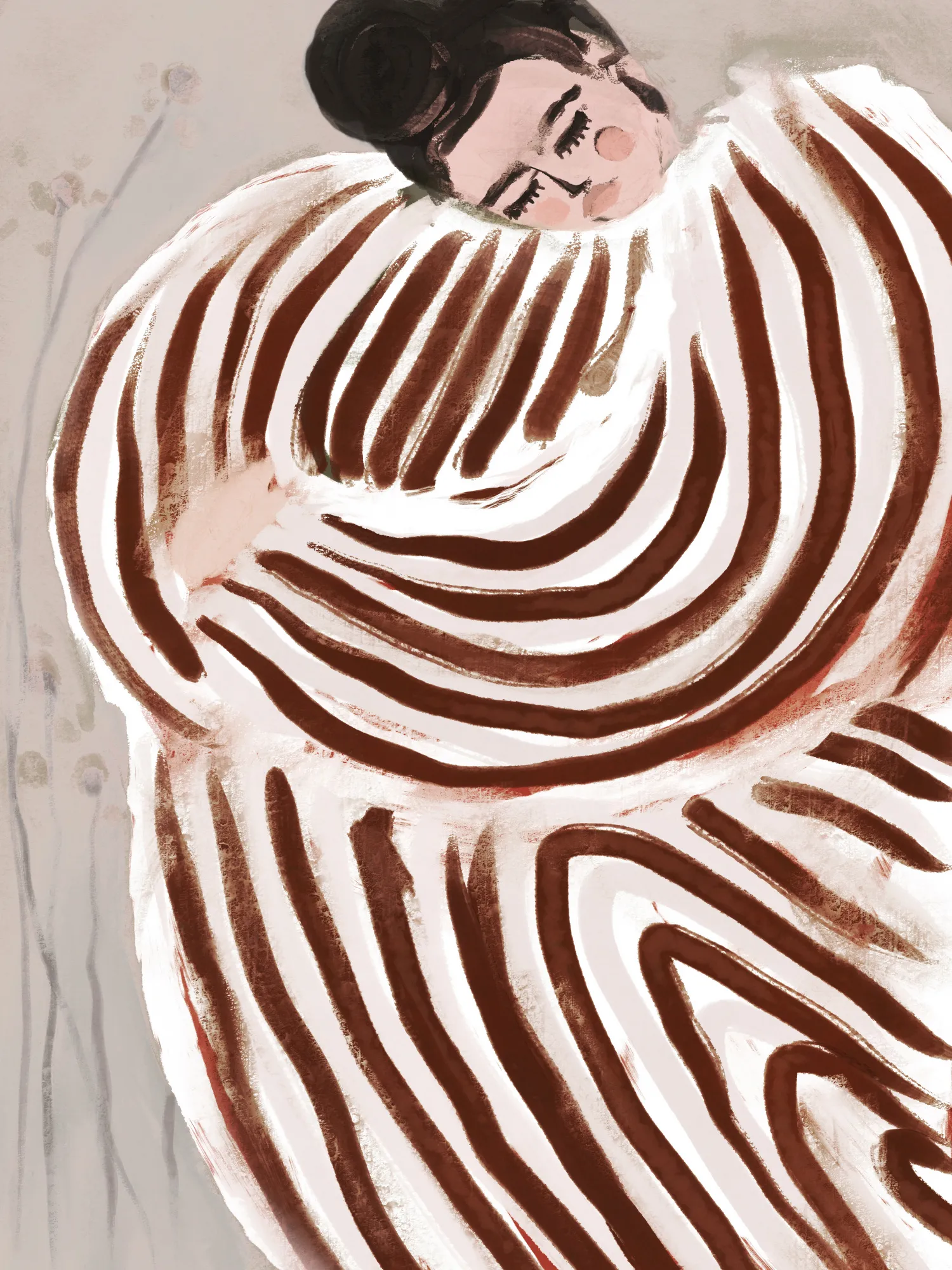 Striped embrace by treechild in vertical format