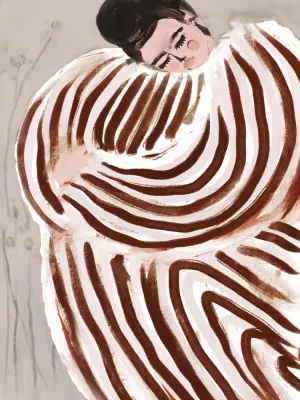 Striped embrace by treechild in vertical format