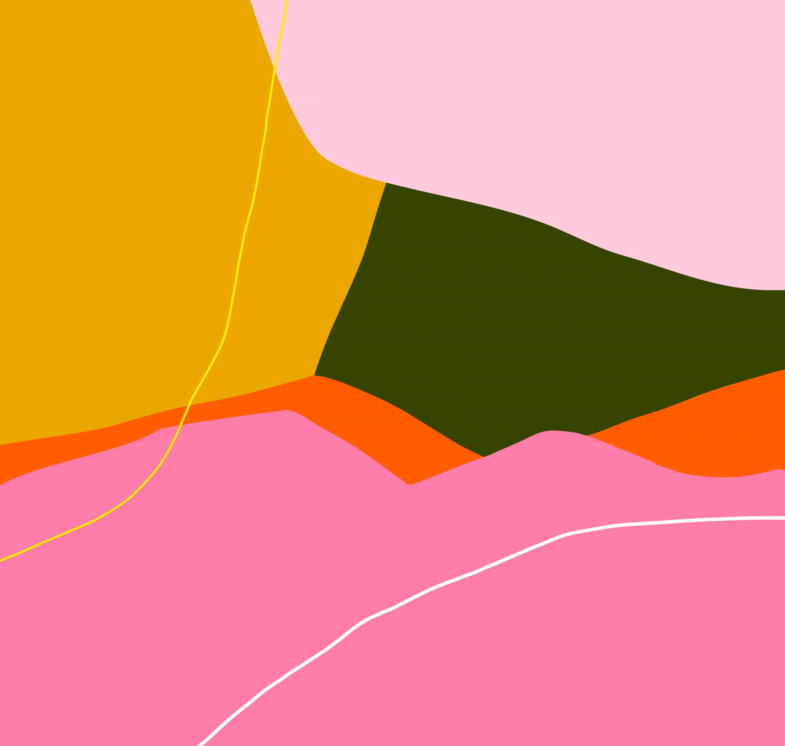 Vibrant waves in pink and yellow landscape