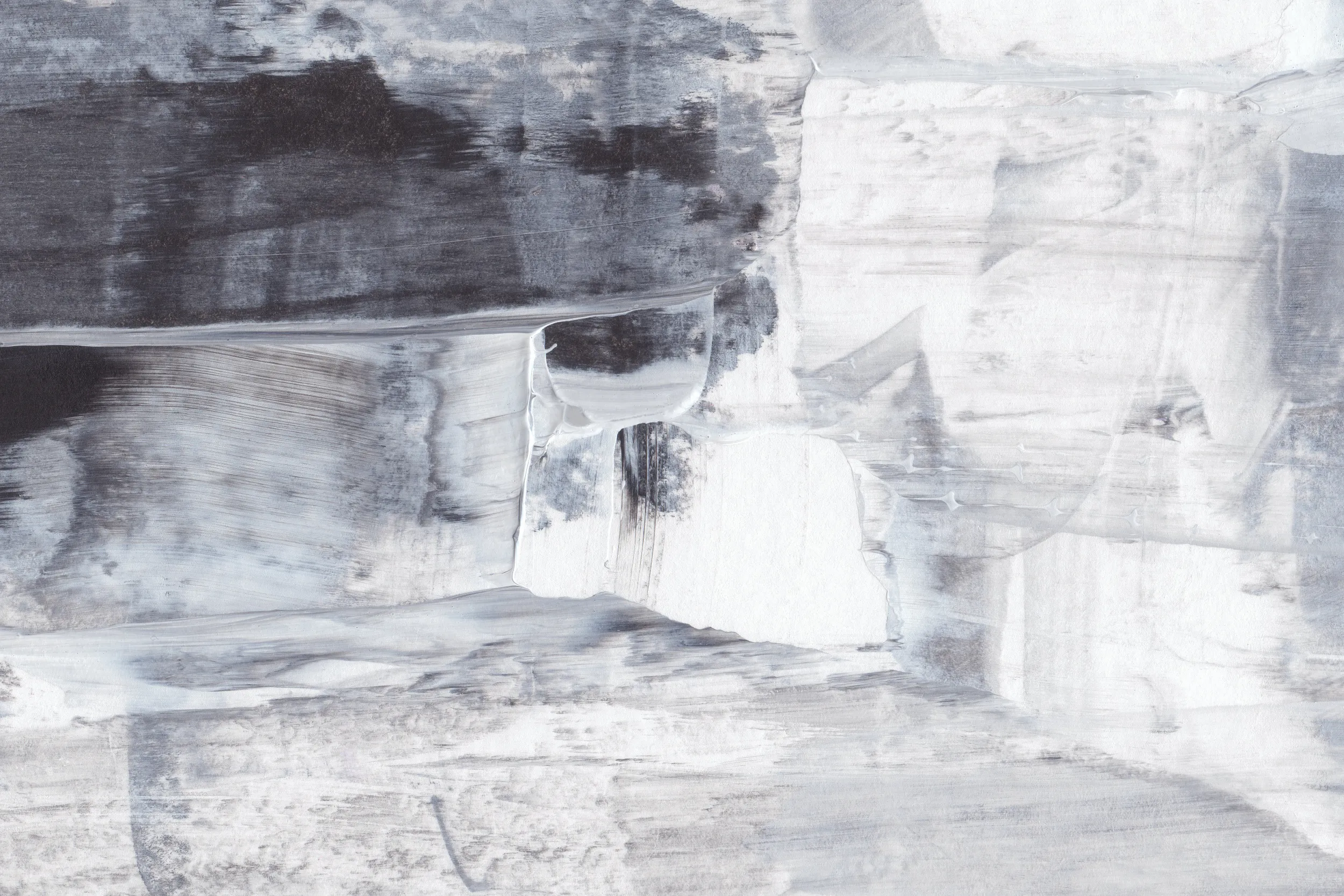 Monochrome serenity in textured brush strokes