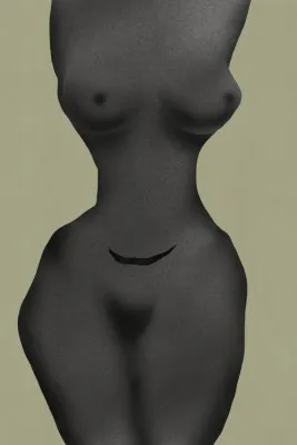 Abstract female form in monochrome silhouette