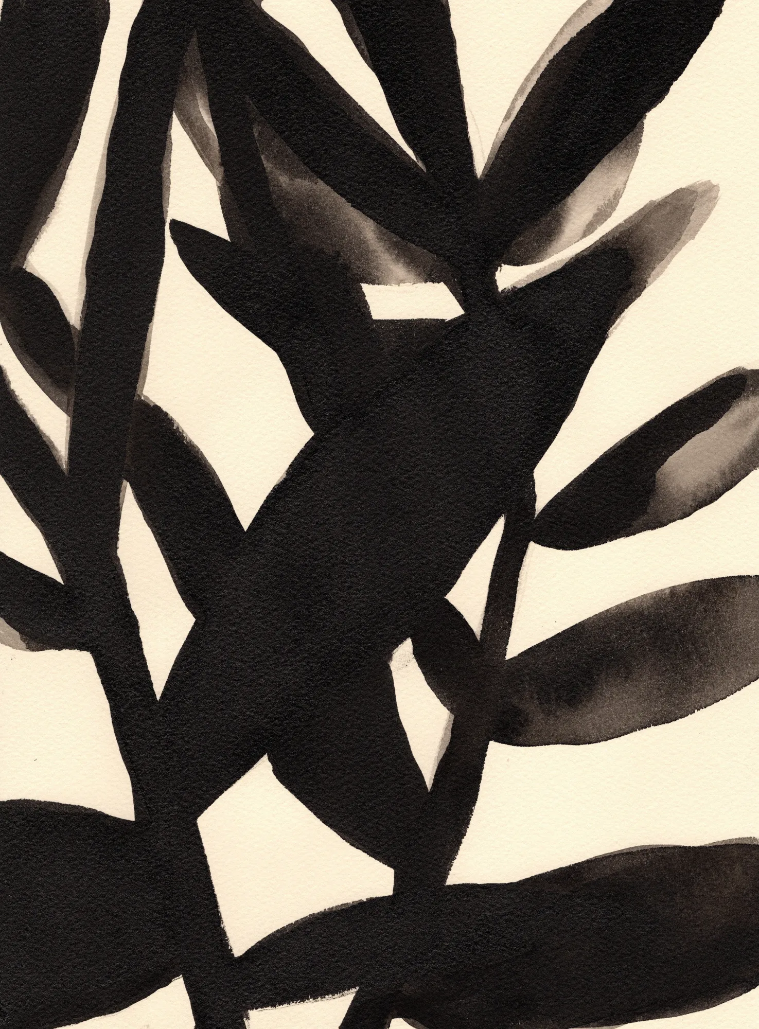 Branches in black and beige ii by janel bragg
