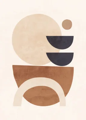 Abstract minimal shapes in natural tones