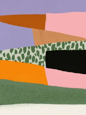 Layered harmony vertical abstract collage