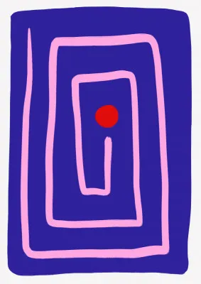 Spiral journey through vibrant geometry