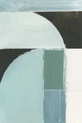 Abstract blue shapes no1 print by cartissi