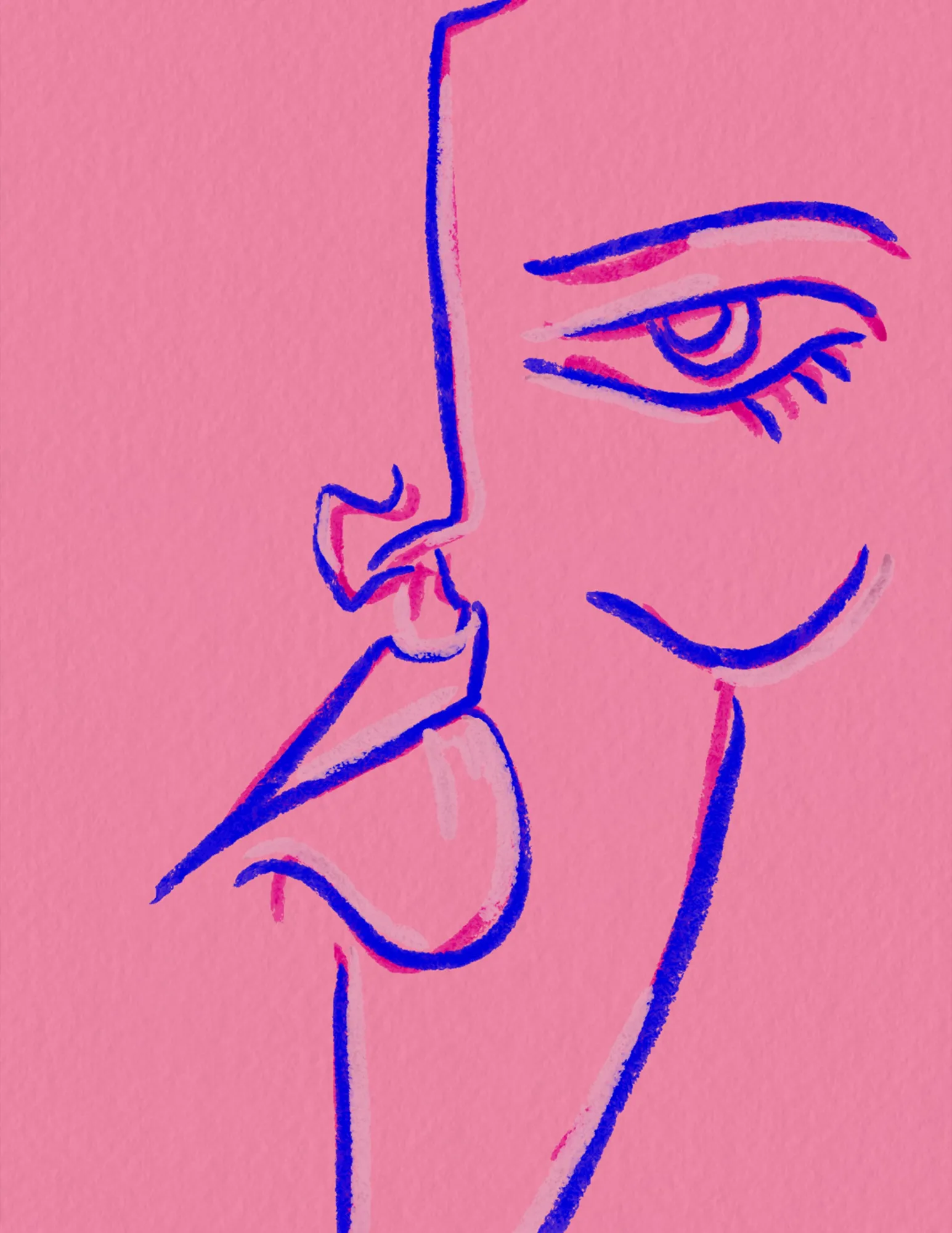 Portrait with pink background by jlc art