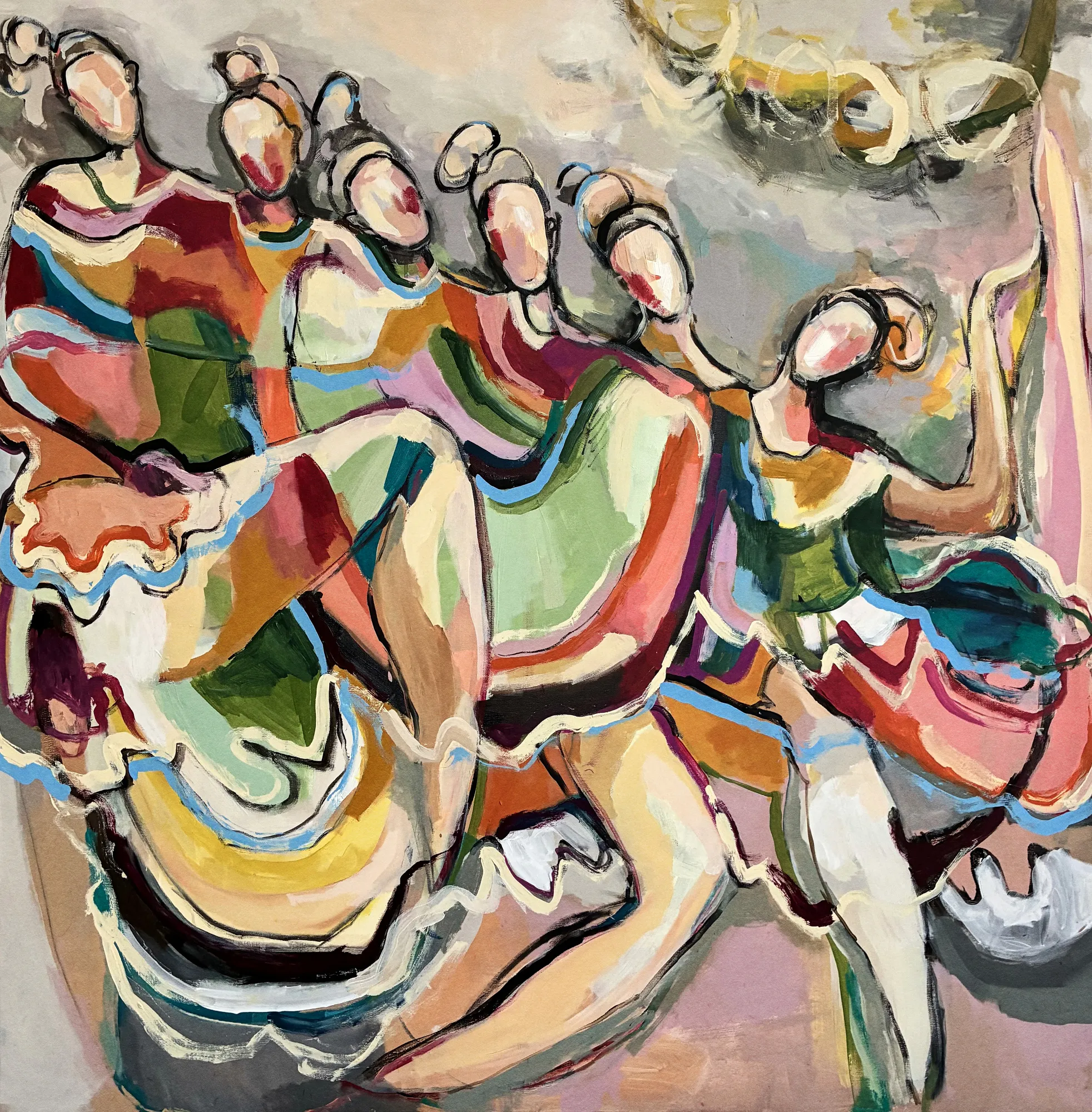 Cancan dance in vibrant motion