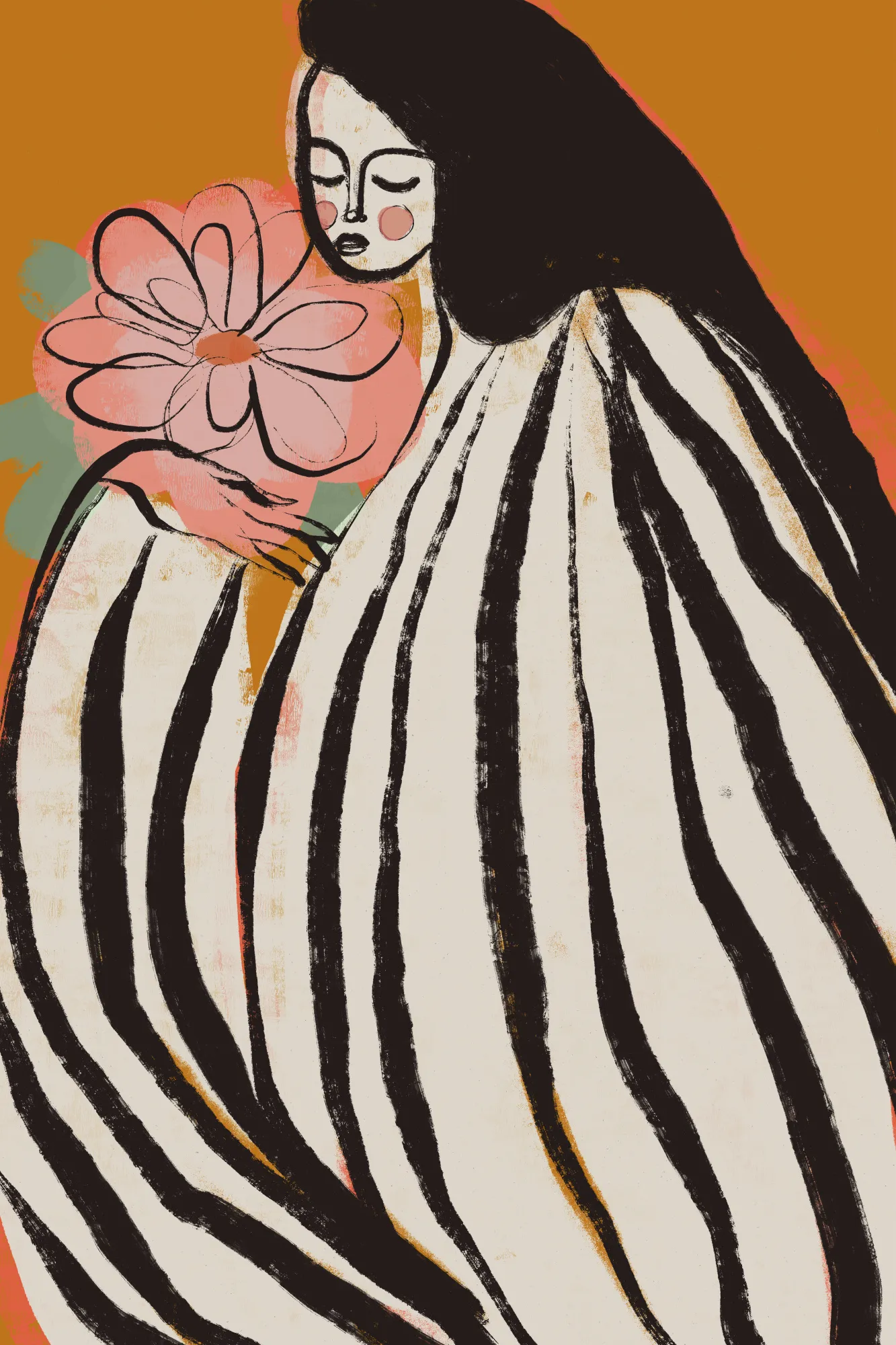 Striped serenity in sunlit hues