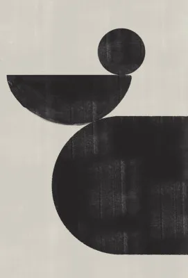 Geometric harmony in monochrome illustration