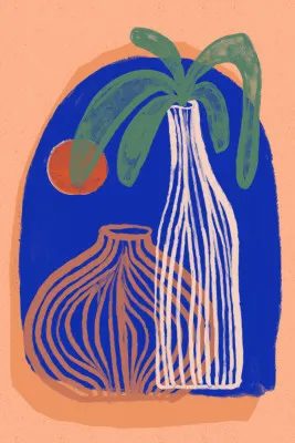 Blue oasis vases by treechild in vertical format