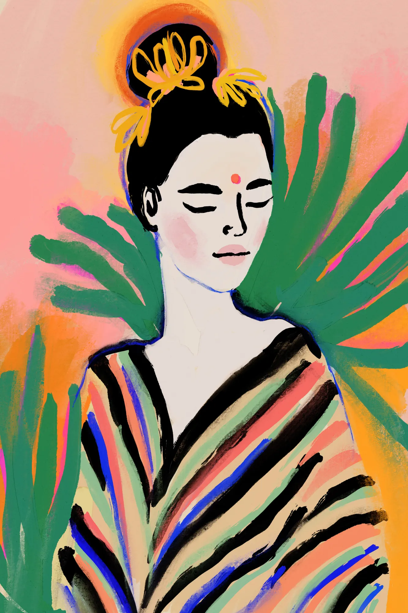 Serene sunlight by treechild in vibrant tropical tones