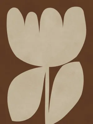 Beige blossom shapes in minimalist style