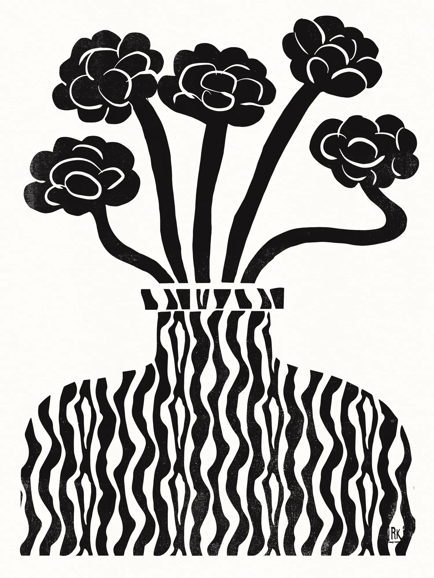 Vase and flowers 03 by the printable studio