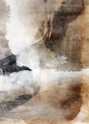Layered brush strokes in warm neutrals
