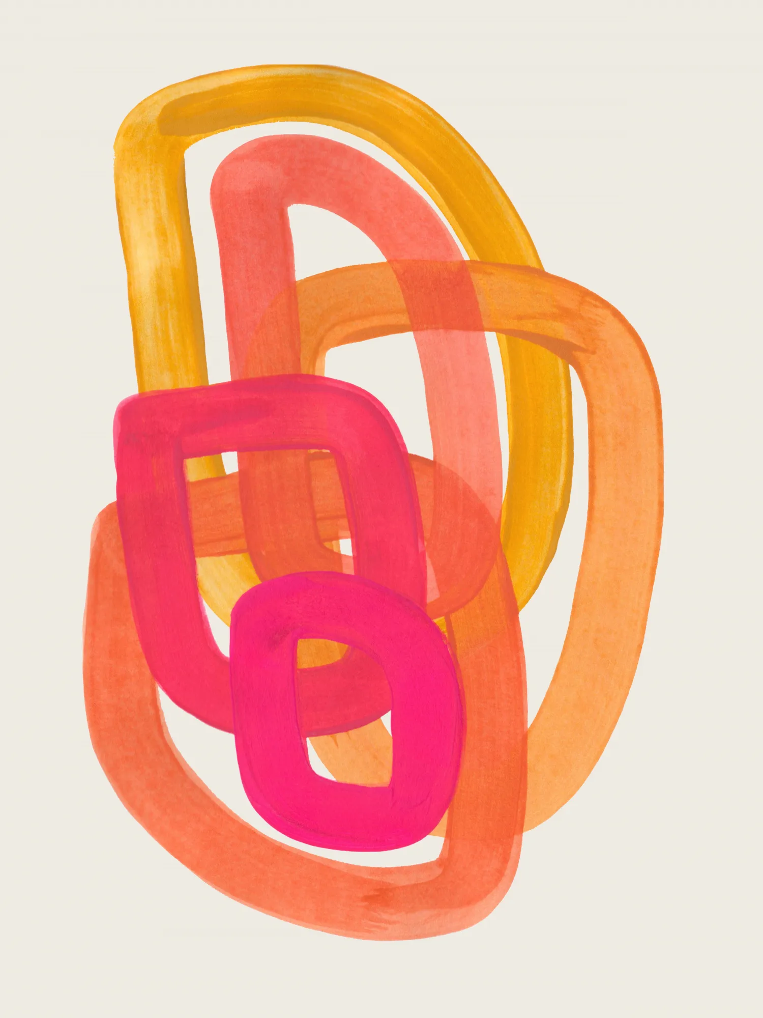 70s spiral in pink and orange tones