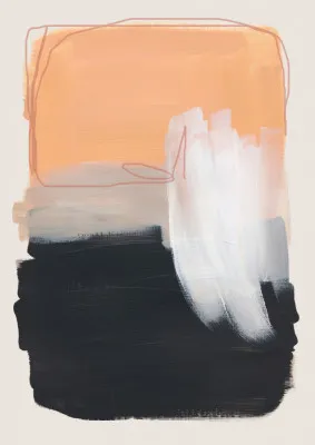 Abstract brush strokes in apricot hues