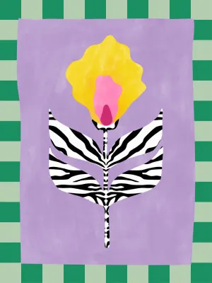 Flower with zebra patterned leaves by elena ristova