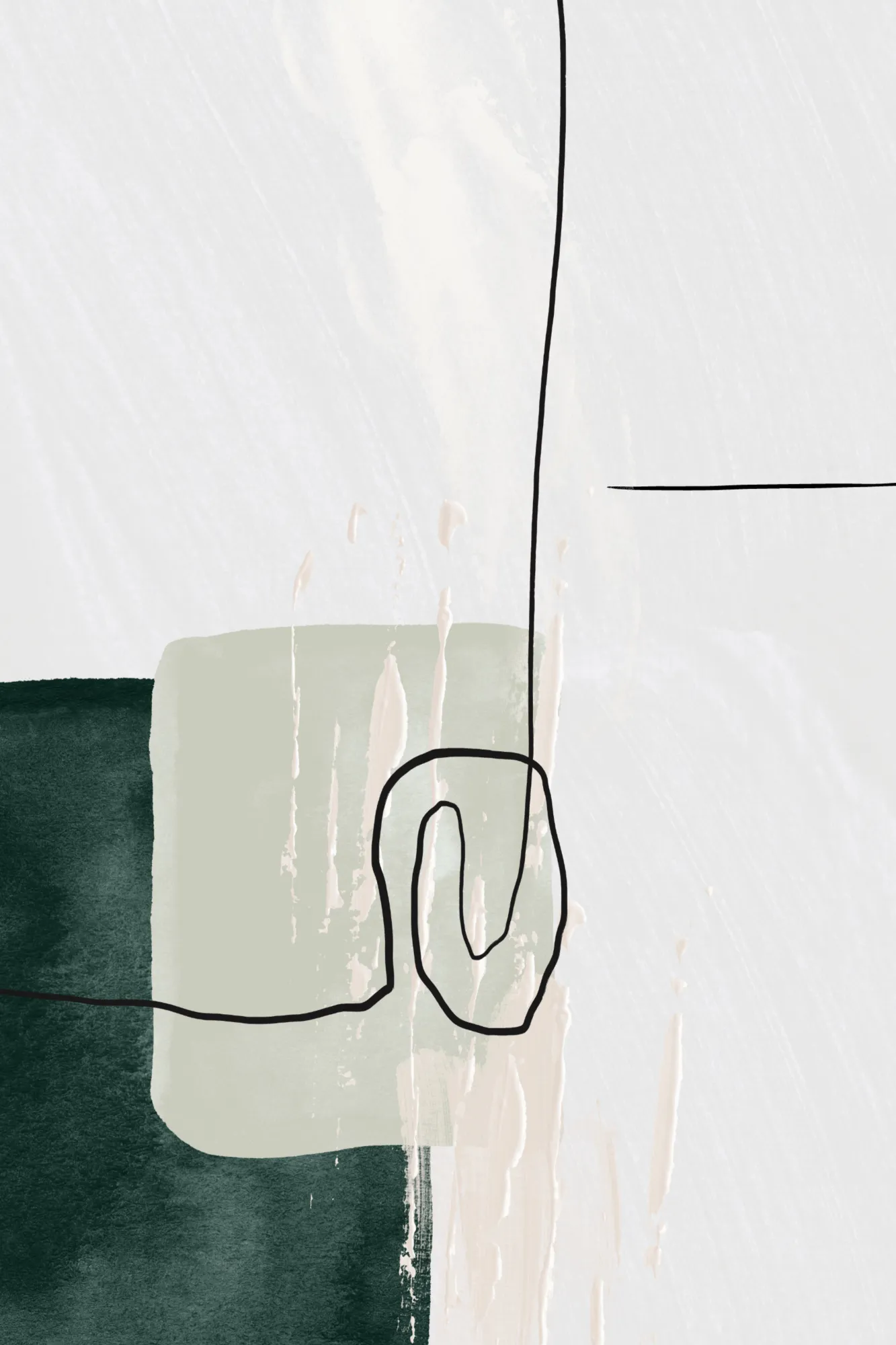 Abstract shapes in green-1 by sally ann moss