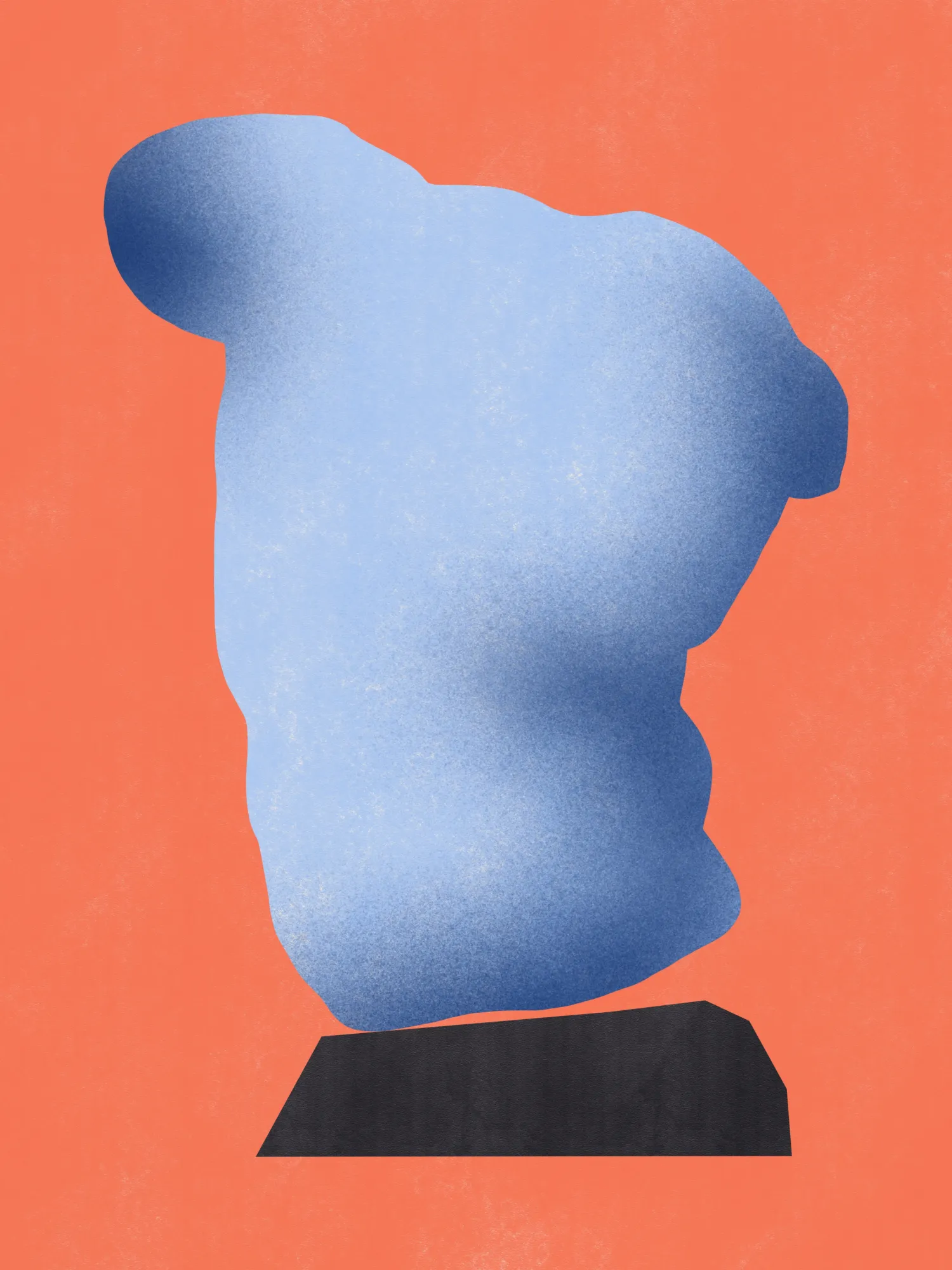 Stone sculpture in soft blue by little dean