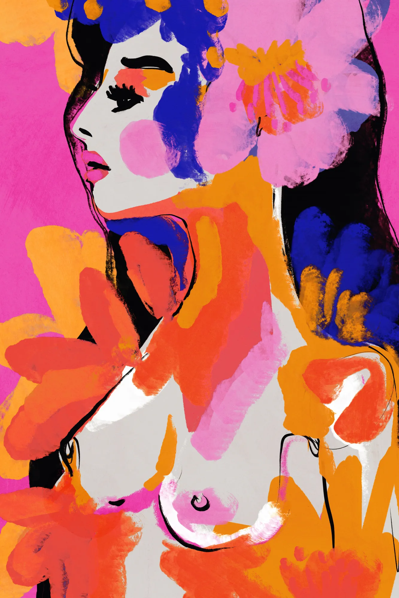 Vivid blossoms by treechild in pink hues