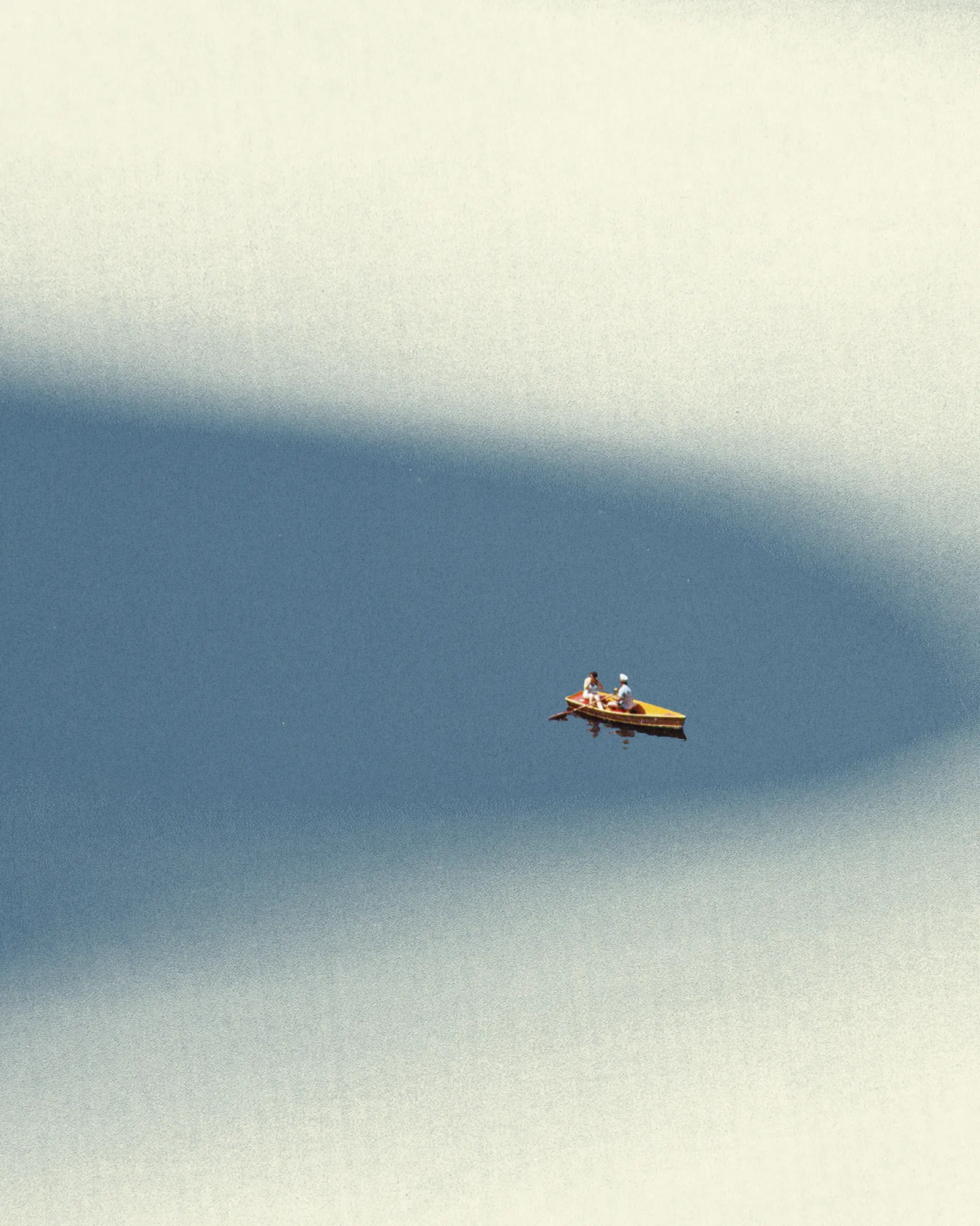 Happy memories vertical illustration in blue tones