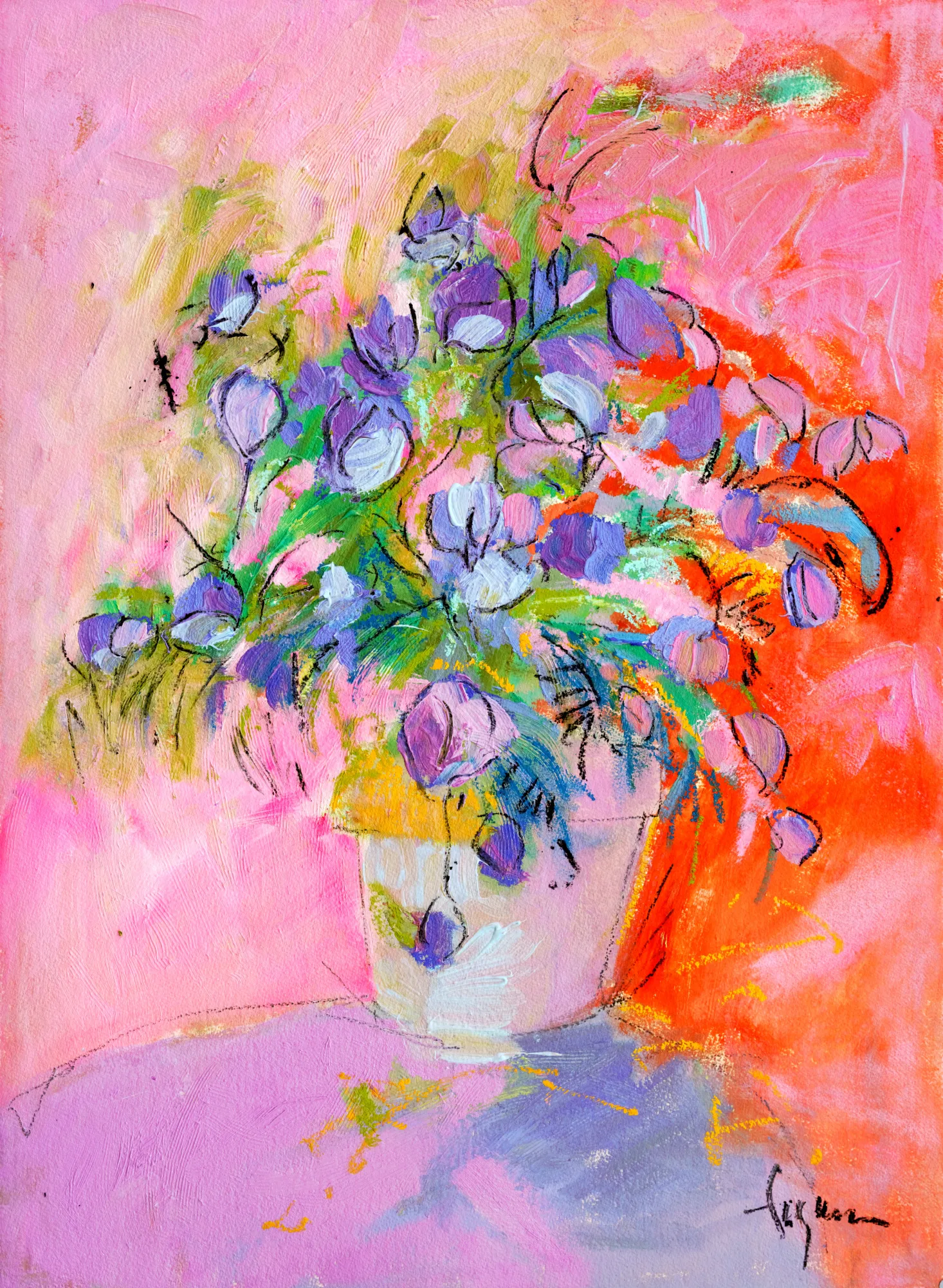 Vibrant petals by dorothy fagan in vertical format