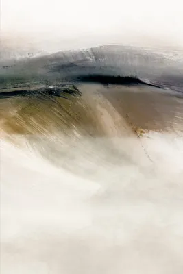 Abstract landscape with textured brush strokes