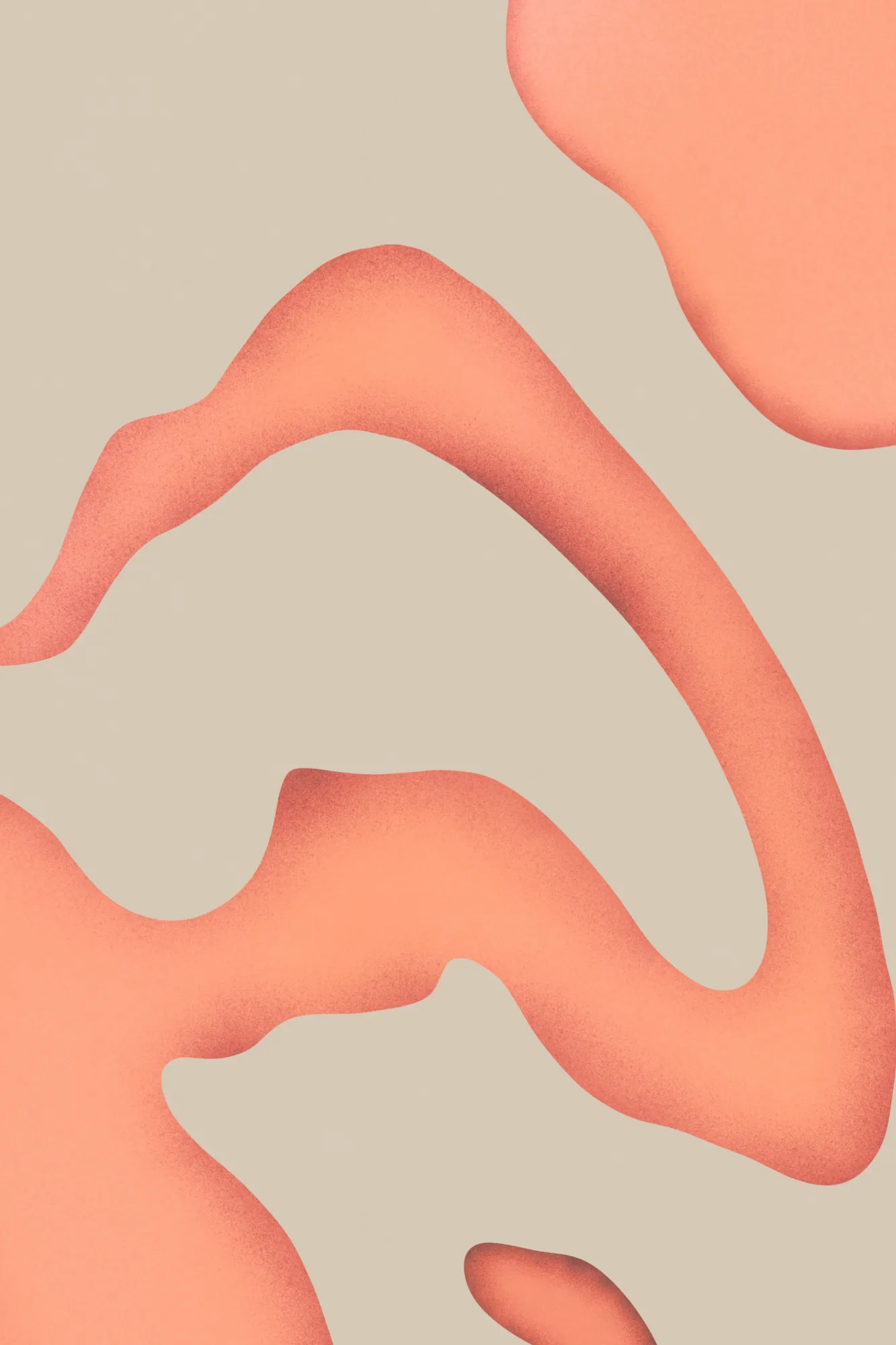 Coral waves abstract illustration by little dean