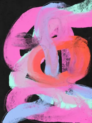 Neon swirls vertical abstract by Treechild