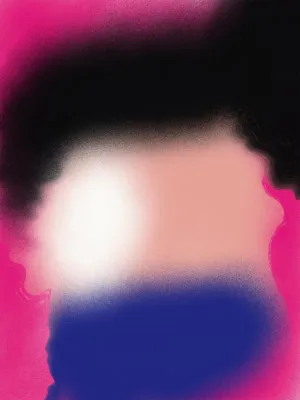 Black white and blue abstract liquify portrait