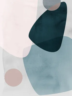 Soft pastel abstraction with floral forms